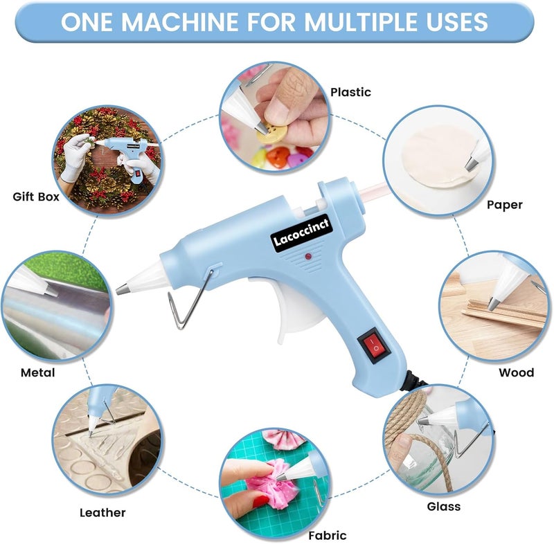 Lacoccinct Mini Hot Glue Gun Kit with 30 Glue Sticks, Fast Preheating Hot Melt for School Crafts DIY Arts and Quick Home Repairs, 20w Light Blue - Image 4